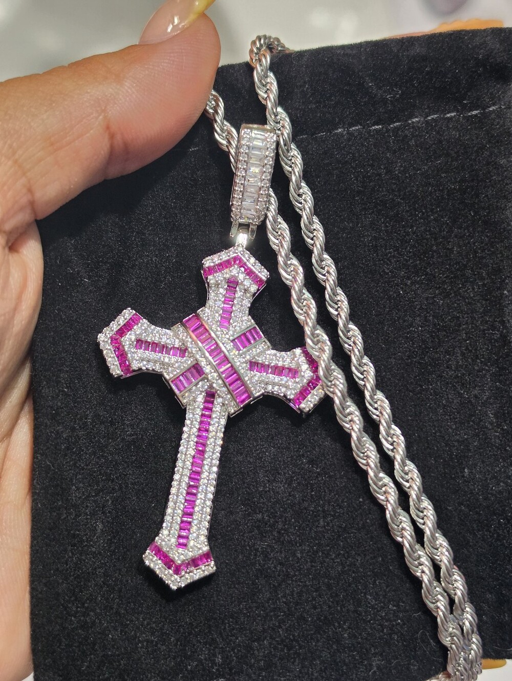 Silver Ornate Cross Pendant Necklace